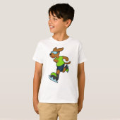 T-shirt Chien à Patinage sur glace avec lunettes (Devant entier)