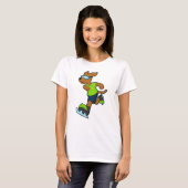 T-shirt Chien à Patinage sur glace avec lunettes (Devant entier)