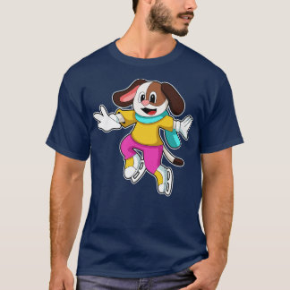 T-shirt Chien à Patinage sur glace avec Patins sur glace 1