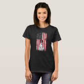 T-shirt Chien à pointer germanique American Flag Fourt (Devant entier)