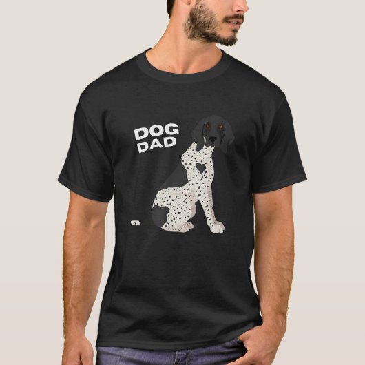 T-shirt Chien à pointer noir et blanc allemand mâle (Devant)