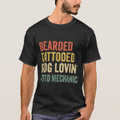 T-shirt Chien à tatouage à épaulettes Aimant Auto Mécaniqu (Devant)
