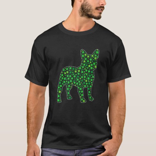 T-shirt Chien à taureaux français mignon Saint Patrick Chi (Devant)