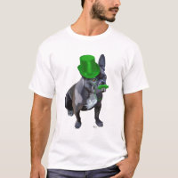 Chien à tête verte avec chapeau et moustache