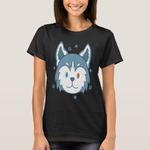 T-shirt Chien à traîneau Husky avec coloris oculaires