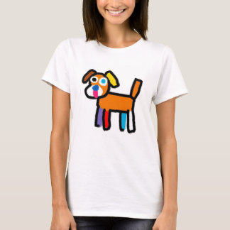 T-shirt Chien Abstrait coloré