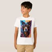 T-shirt chien Abstrait de couleur de splash (Devant entier)