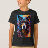 T-shirt chien Abstrait de couleur de splash (Devant)