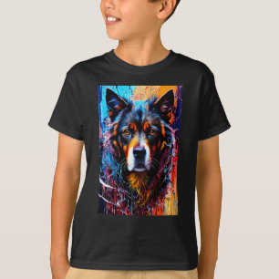 T-shirt chien Abstrait de couleur de splash