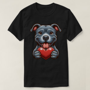 T-shirt Chien adorable Embrasser le coeur avec une express