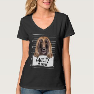 T-shirt Chien Afghan Hound Mugshot Coupable