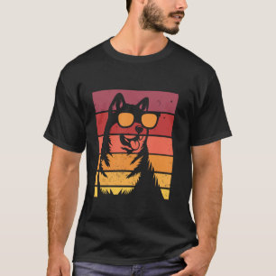 T-shirt Chien Akita Rétro Coucher de Soleil