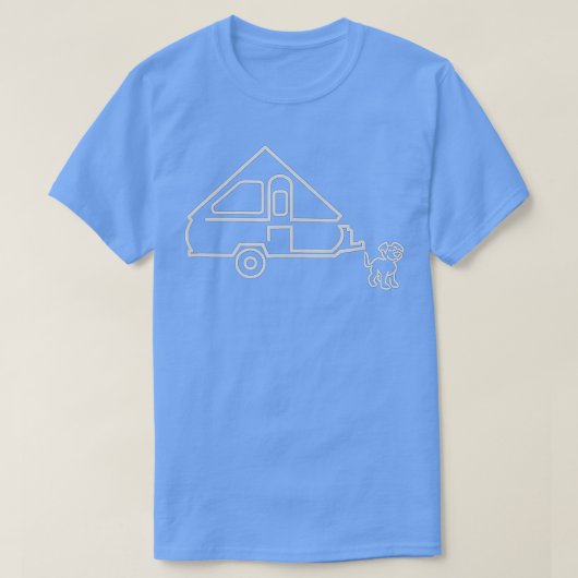 T-shirt Chien Aliner A-frame rampe de ravel Happy Camper C (Design devant)