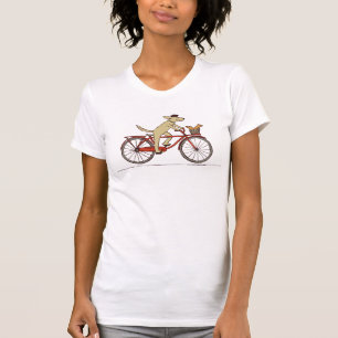 T-shirt Chien allant à vélo avec l'écureuil - conception