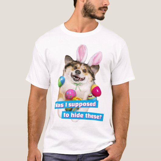 T-shirt Chien allongé sur des œufs de Pâques (Devant)