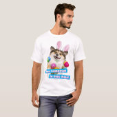 T-shirt Chien allongé sur des œufs de Pâques (Devant entier)