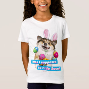 T-Shirt Chien allongé sur des œufs de Pâques