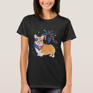 T-shirt Chien Américain Drapeau Usa 4 Juillet Hommes Femme
