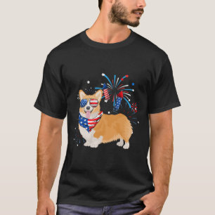 T-shirt Chien Américain Drapeau Usa 4 Juillet Hommes Femme