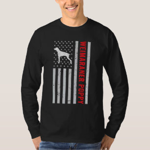 T-shirt Chien American Flag Weimaraner Poppy Pet Weim D