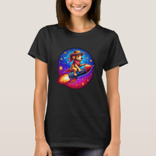 T-shirt Chien Amoureux De Rocket Ride Mignon Animal Mème C