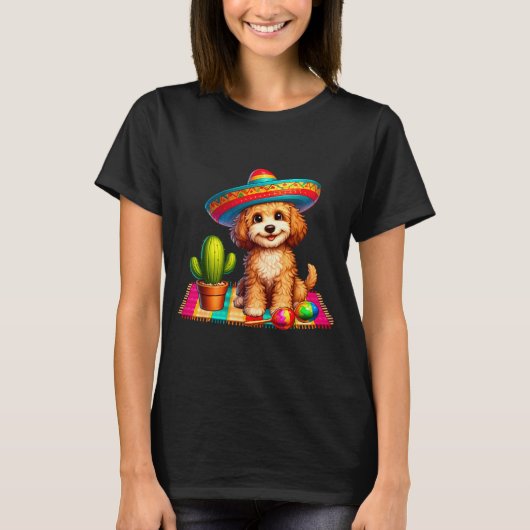 T-shirt Chien Apoo Drôle Souriant Cinco De Mayo Sombrero C (Devant)