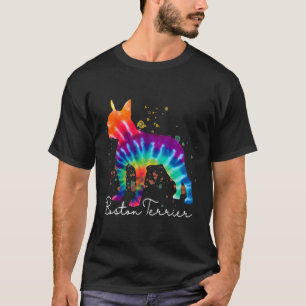 T-shirt Chien arc-en-ciel de Boston Terrier Tie Dye
