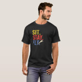 T-shirt Chien assis Rester Fly Chien 5 (Devant entier)