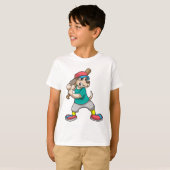 T-shirt Chien au baseball avec batte de baseball (Devant entier)