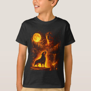 T-shirt Chien au clair de lune vintage drôle rottweiler hu