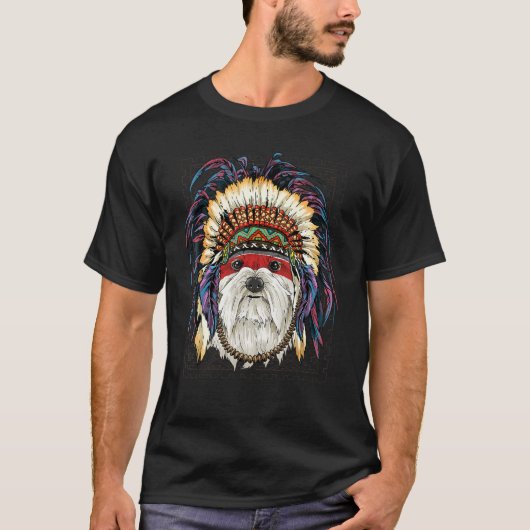 T-shirt Chien autochtone indien maltais Peo autochtone (Devant)