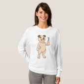 T-shirt Chien avec brosse à dents (Devant entier)