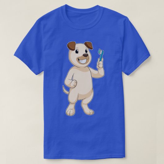T-shirt Chien avec brosse à dents (Design devant)