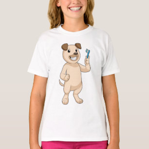 T-shirt Chien avec brosse à dents