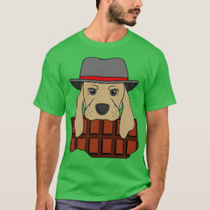 T-shirt Chien avec chapeau et chocolat