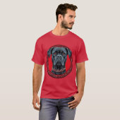 T-shirt Chien avec col de chaîne et Arrière - plan gras (Devant entier)