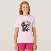 T-shirt chien avec cravate arc rire (Devant entier)