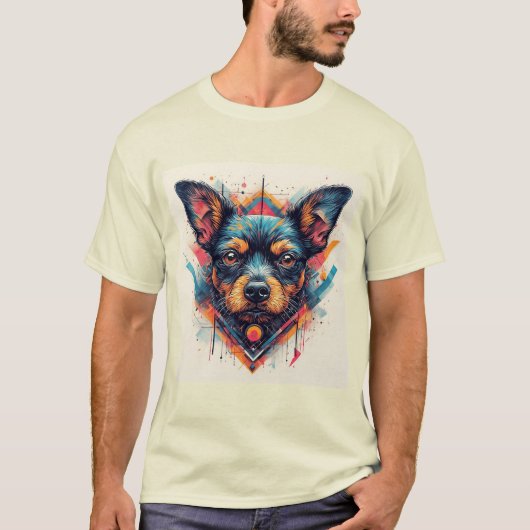 T-shirt Chien avec design abstrait moderne (Devant)