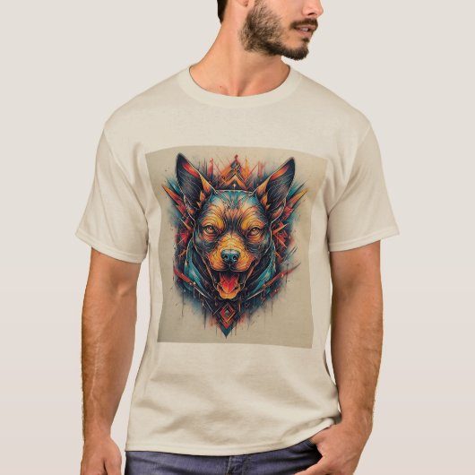 T-shirt Chien avec design abstrait moderne (Devant)