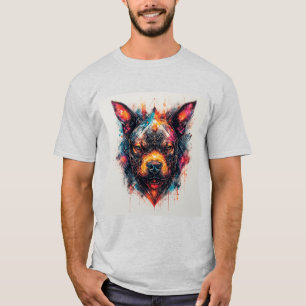 T-shirt Chien avec design abstrait moderne