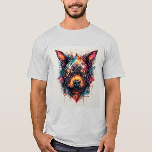 T-shirt Chien avec design abstrait moderne (Devant)