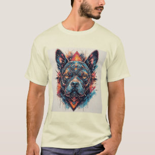 T-shirt Chien avec design abstrait moderne