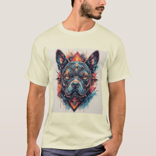 T-shirt Chien avec design abstrait moderne (Devant)