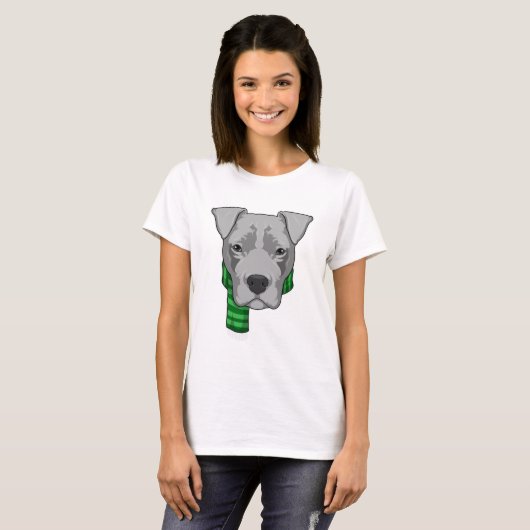 T-shirt Chien avec Écharpe (Devant entier)