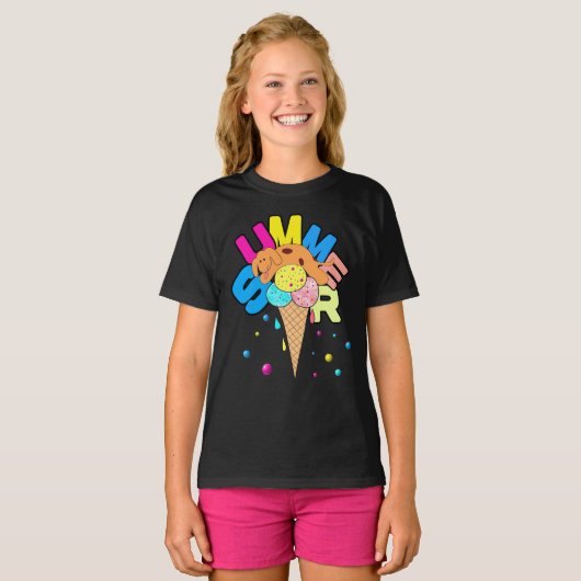 T-shirt Chien avec glace (Devant entier)