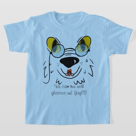 T-shirt Chien avec lunettes Yay nous pouvons voir! (Poser)
