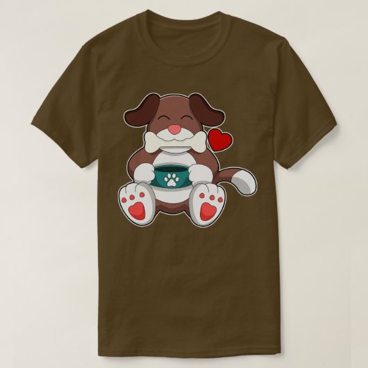 T-shirt Chien avec os 1 (Design devant)