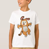 T-shirt Chien avec os comme lapin (Devant)