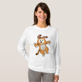 T-shirt Chien avec os comme lapin (Devant entier)
