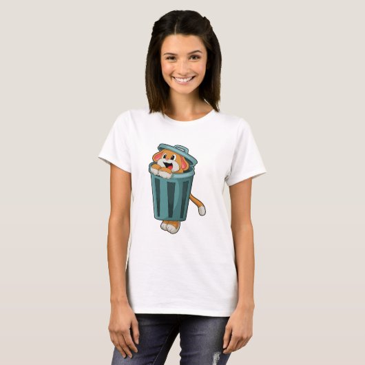 T-shirt Chien avec Trashcan (Devant entier)